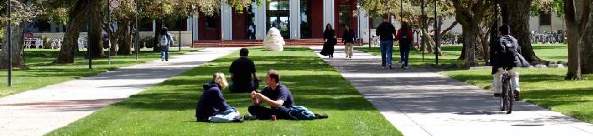 Students outside of Mrak Hall